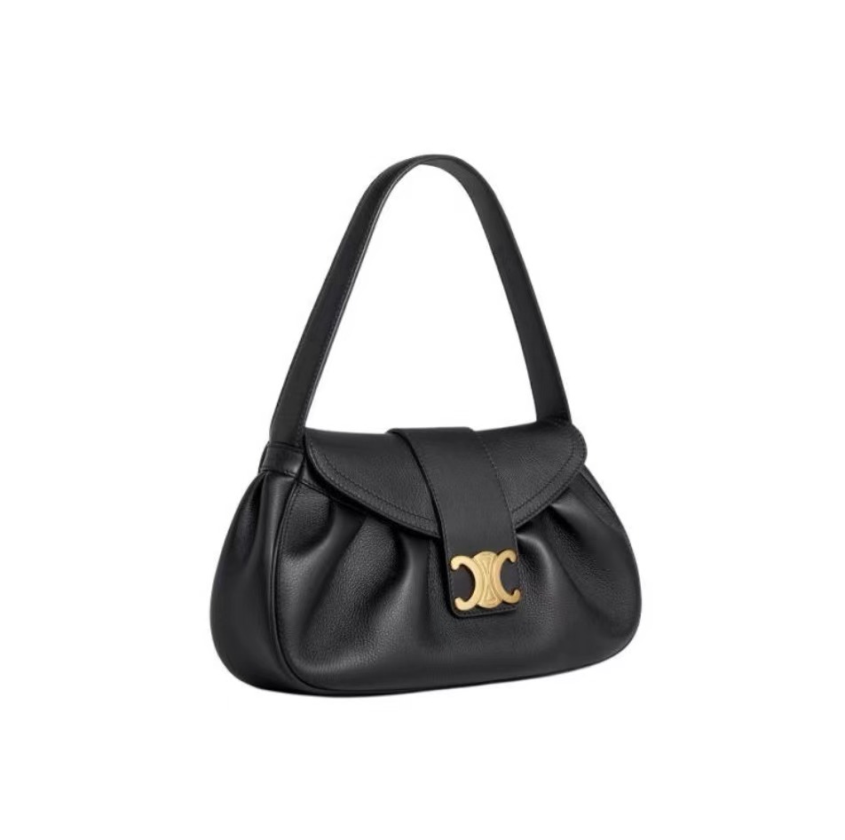 Celine Pebbled Leather Shoulder Bag