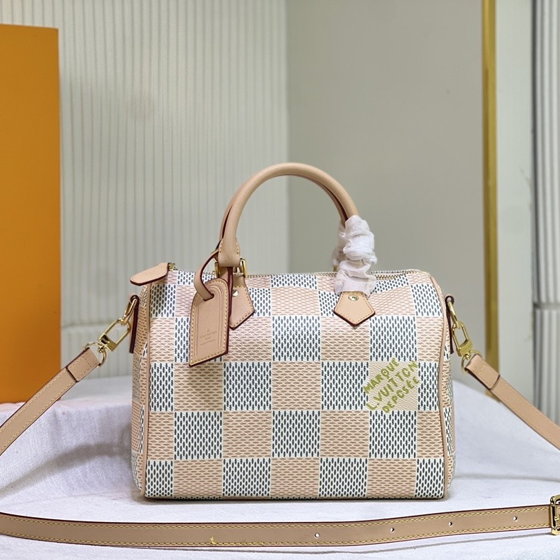 Louis Vuitton LV  Speedy 25 Checkerboard Shoulder Bag Handbag