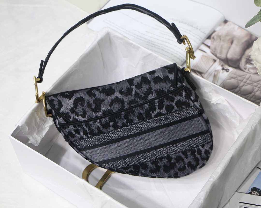 Dior Shoulder Bags SADDLE BAG Gray Mizza Embroidery M0446CRHM_M842