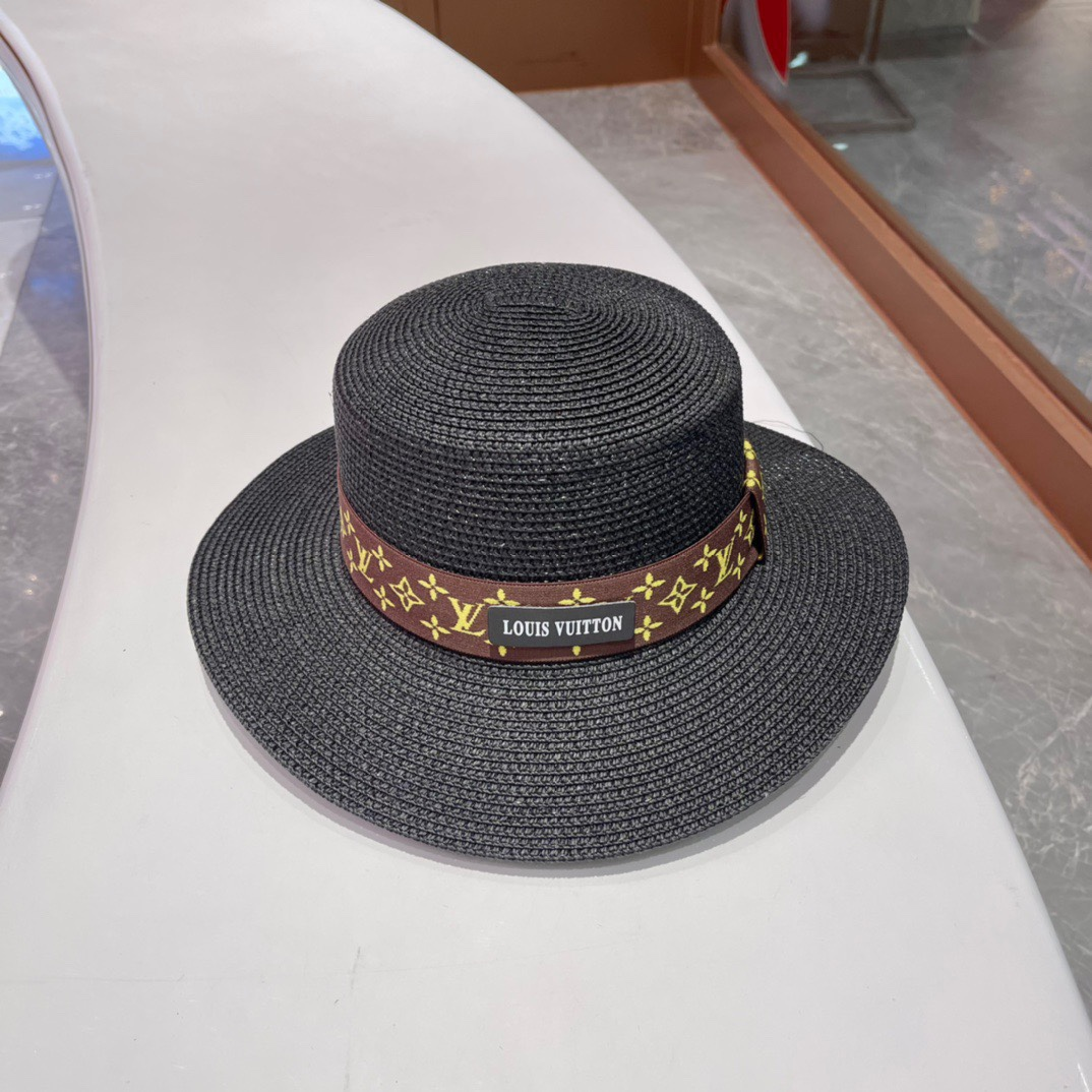 Louis Vuitton LV Flat Straw Beach Hat Sunhat
