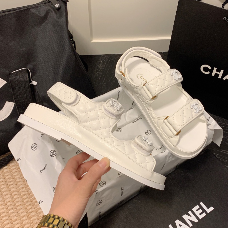 Chanel Velcro Slide Sandals Slippers Slide