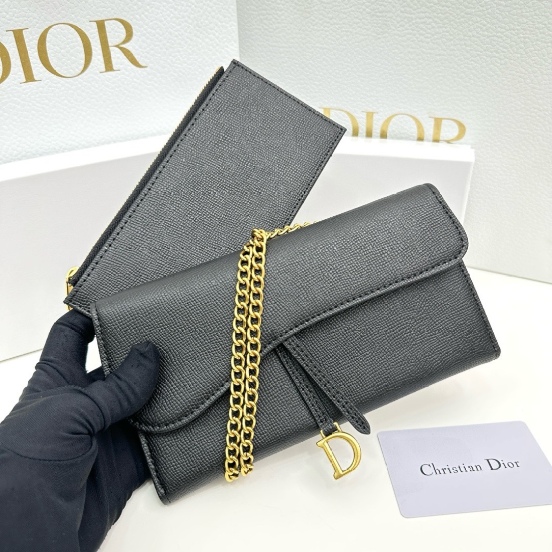 Dior Saddle Chain Wallet