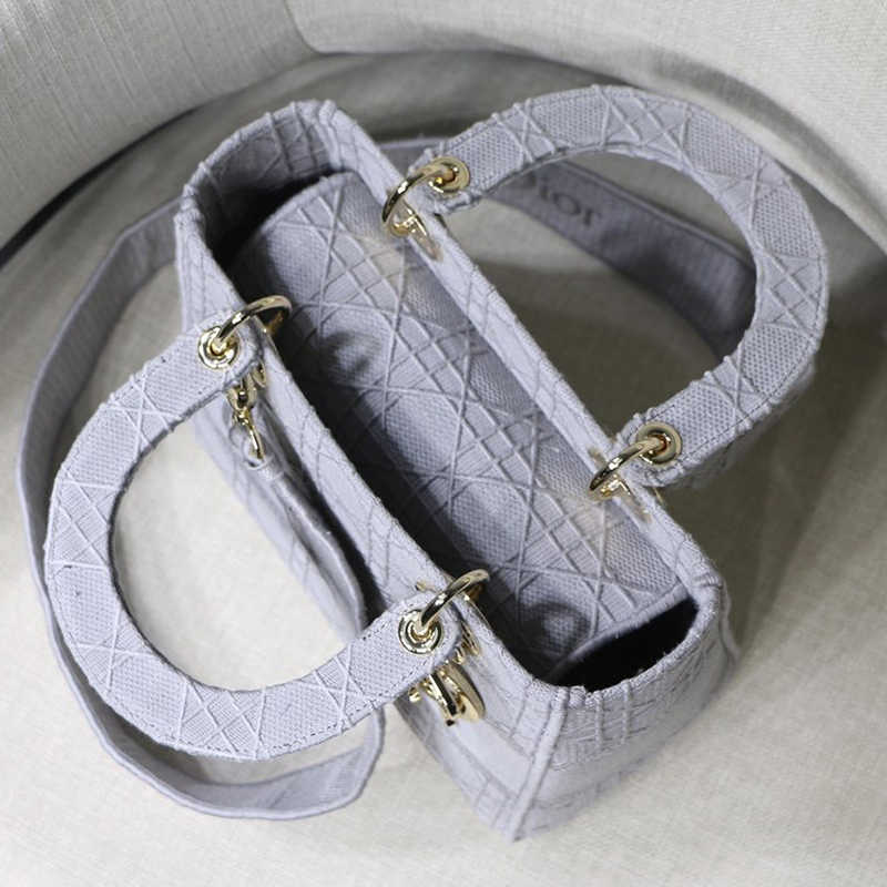 Dior The LADY D-LITE Bag Denim Blue Cannage Embroidery M0565OREY_M49E