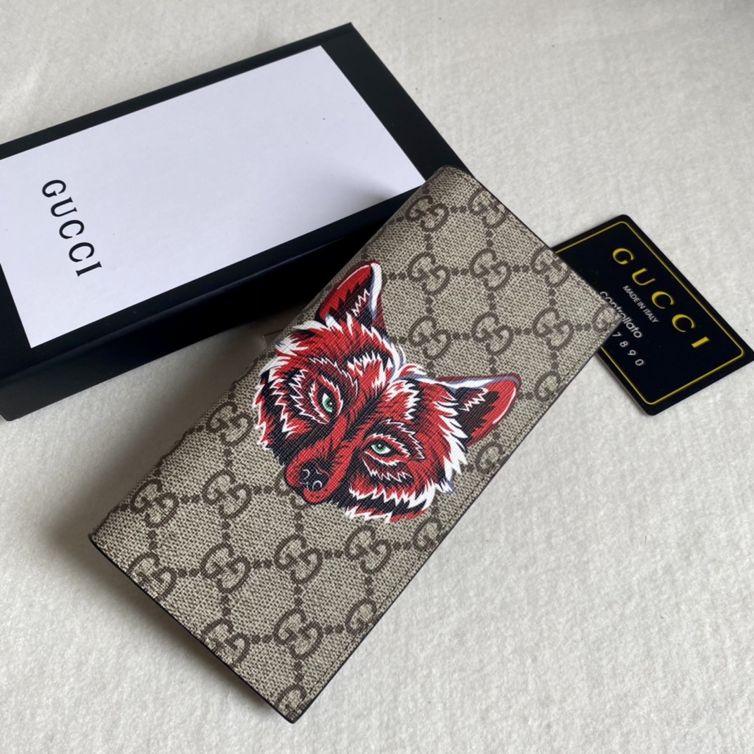 Gucci Unisex GG Supreme Printed Long Wallet