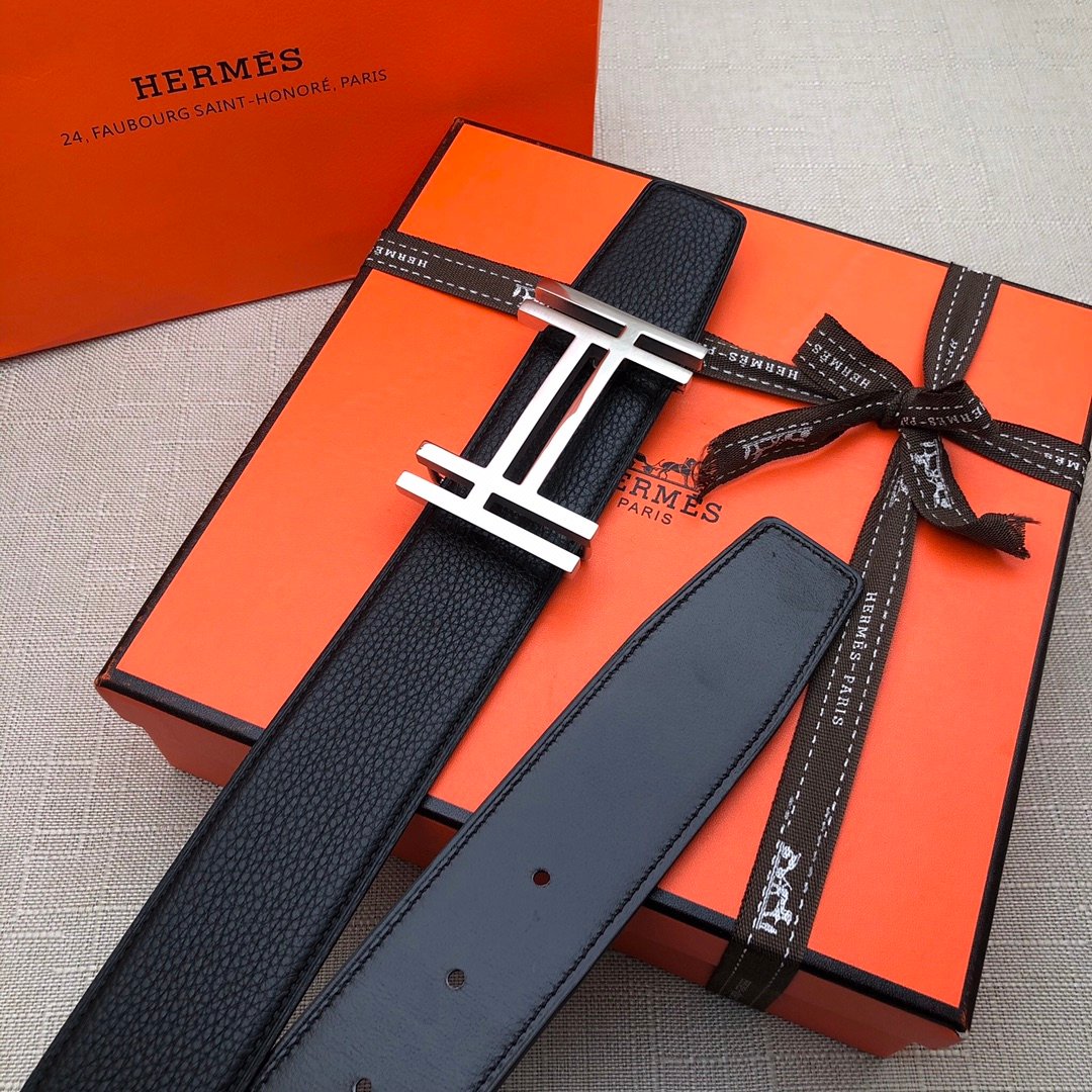 Hermes H Belt Buckle & Reversible Black For Women, Women Belt 380MM