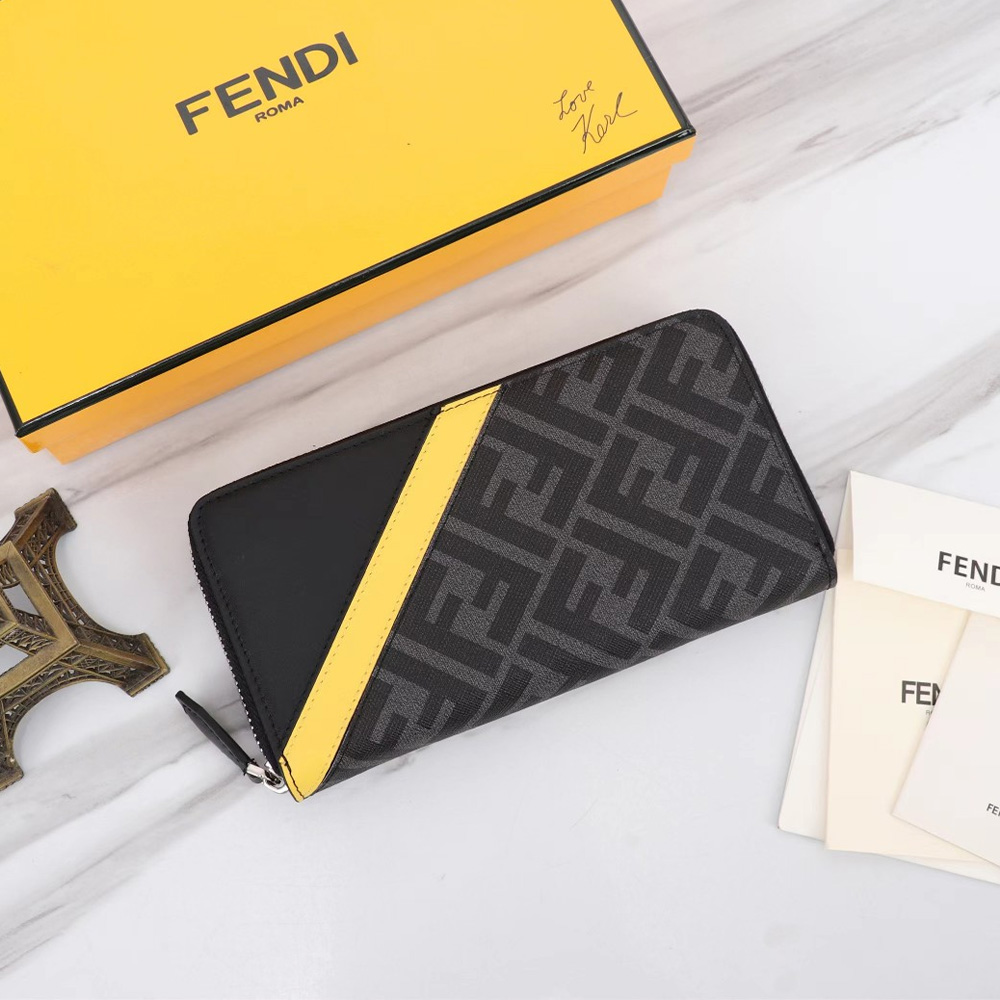 FENDI FF Printing Leather Wallte