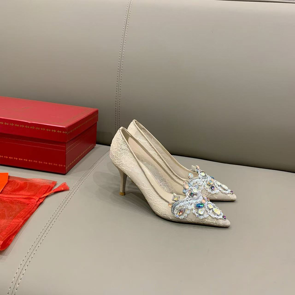 Rene Caovilla Cinderella Crystal High Heels