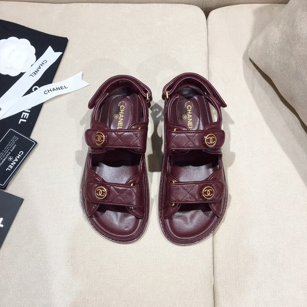 Chanel  Flat Velcro sandals Slide