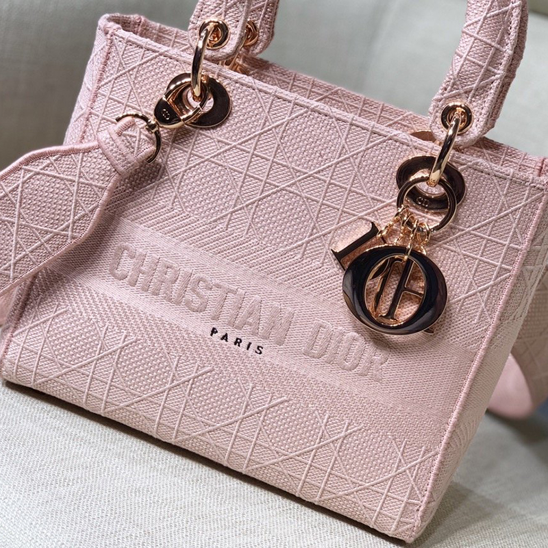 Dior The LADY D-LITE Bag Bois De Rose Cannage Embroidery M0565OREY_M957