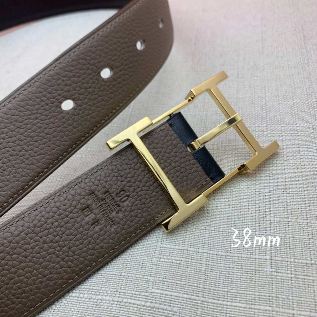 Hermes H Belt Buckle & Reversible Brown For Women, Women Belt 380MM