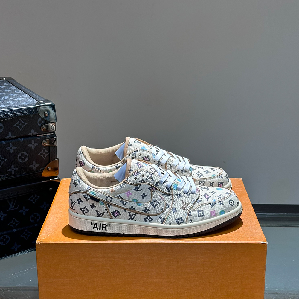 Louis Vuitton X Nike Co-Branded Casual Men's Sneakers