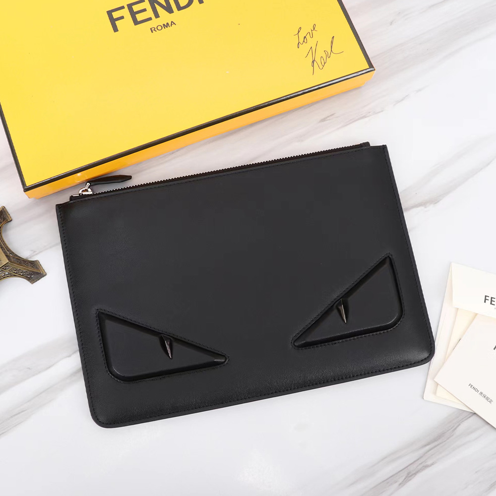 FENDI Printed Canvas Clutch