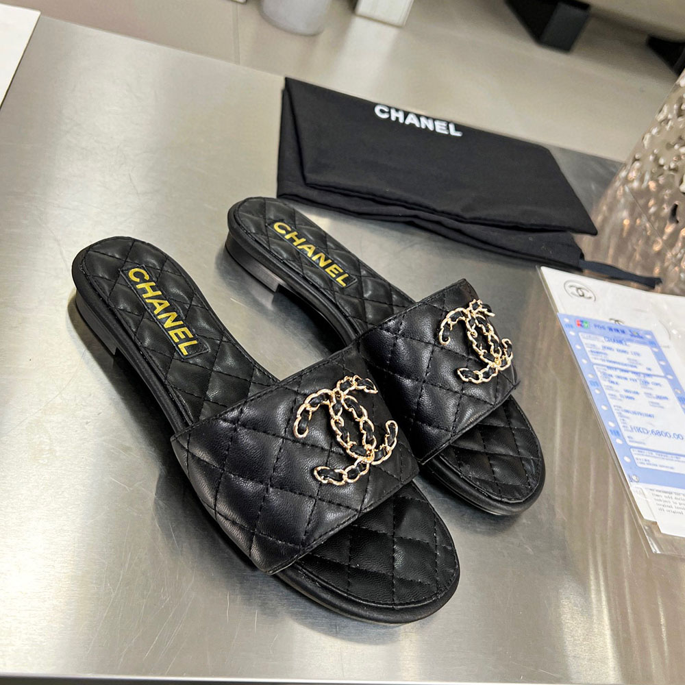 Chanel   Fashion Flat Sandals Slide