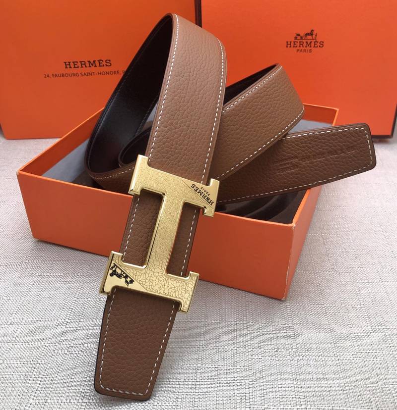 Hermes H Belt Buckle & Reversible Brown For Women, Women Belt 380MM
