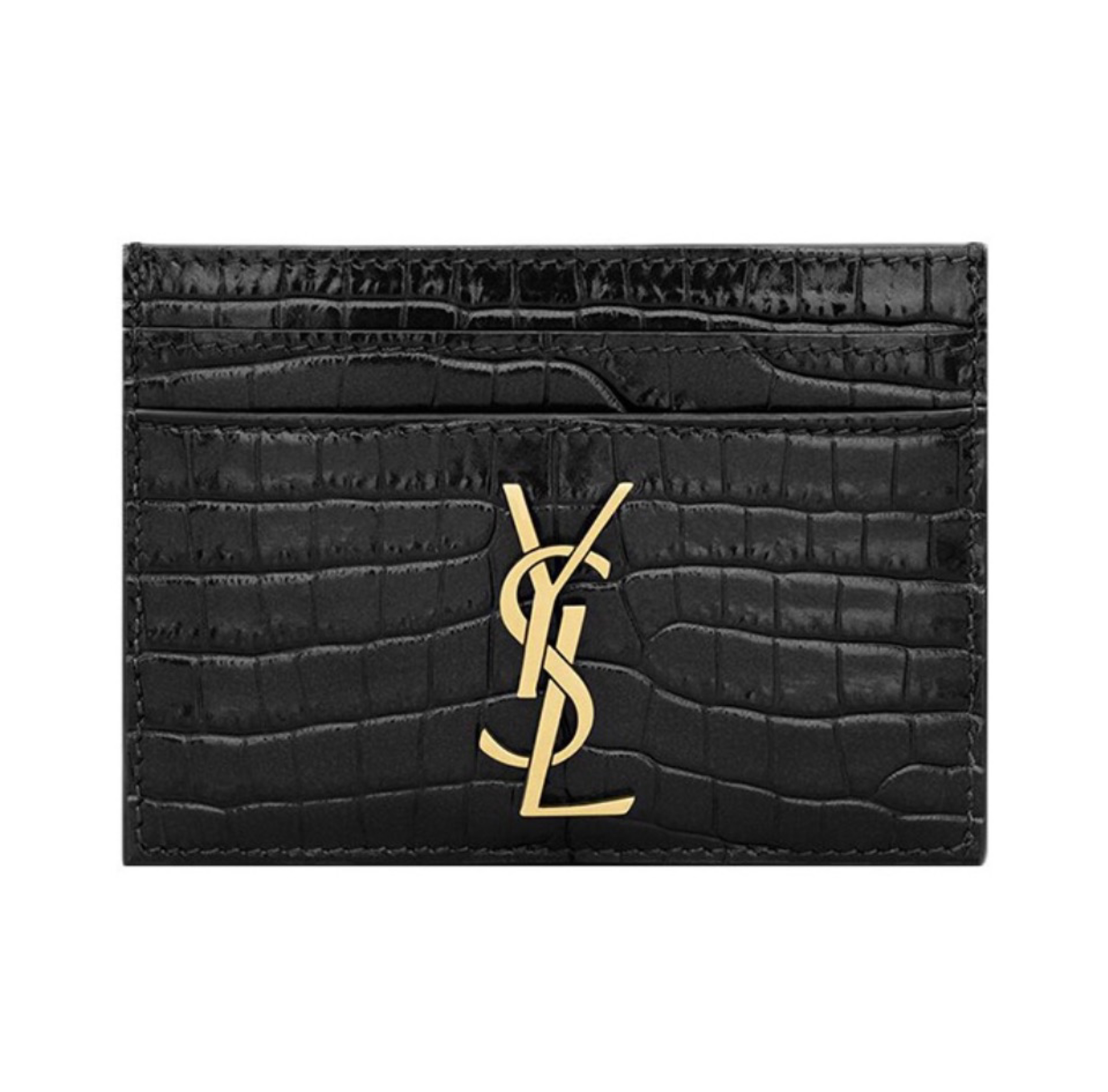 Saint Laurent YSL Crocodile Print Card Bags