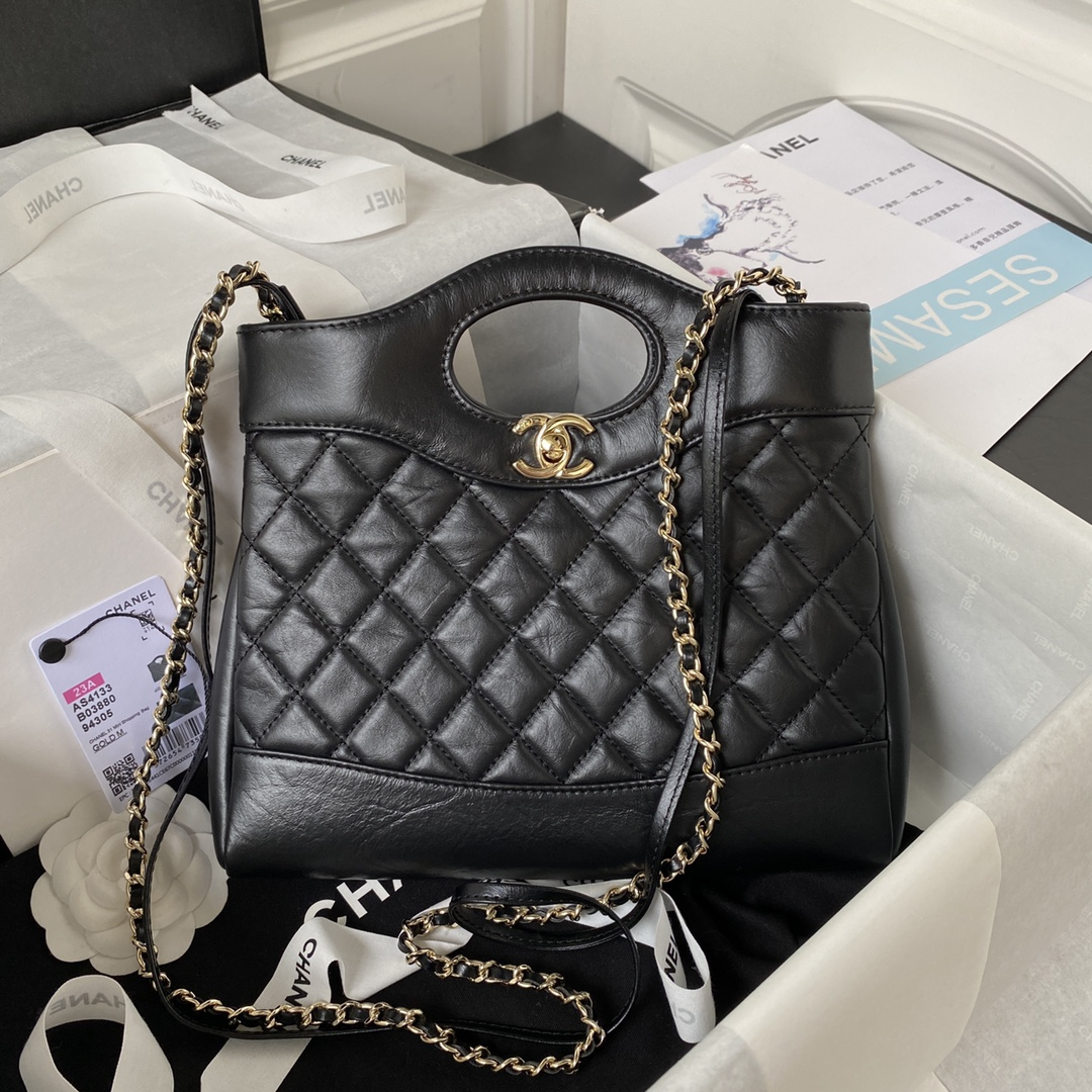 Chanel C31 Shopping  Black Calfskin LGHW