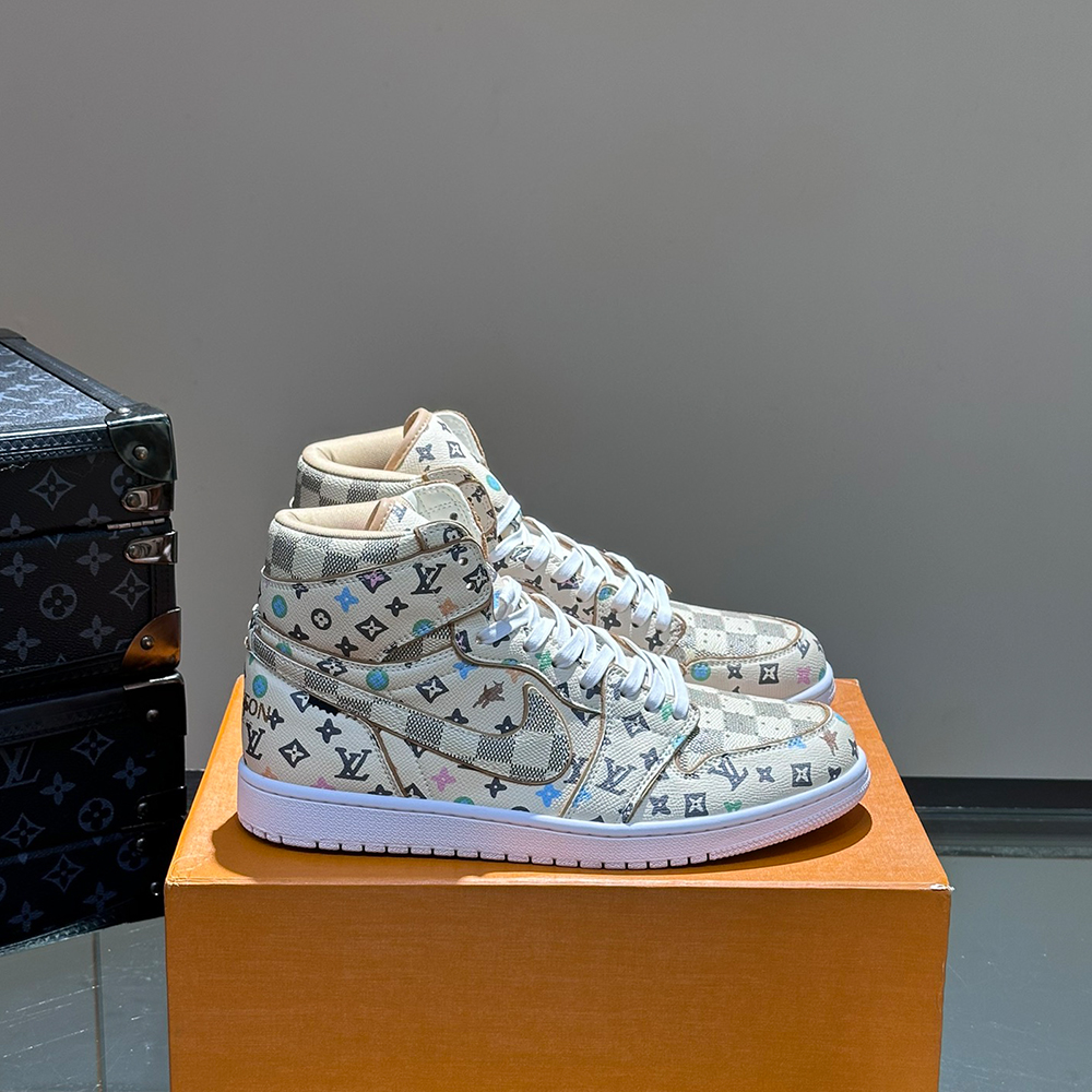 Louis Vuitton X Nike Co-Branded High Top Casual Mens Sneakers