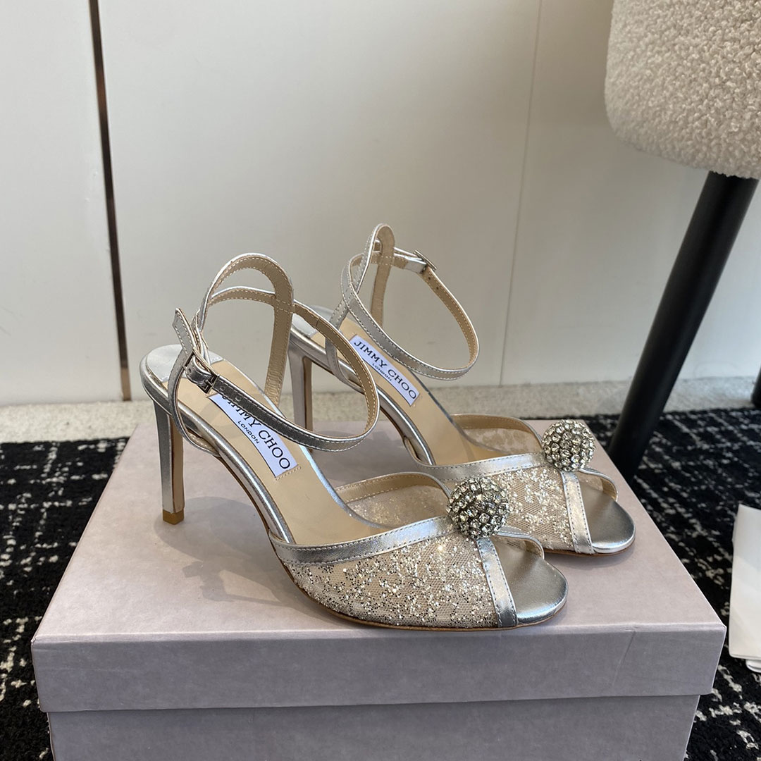 Jimmy Choo Sacora Leather Slingshot Fashion Buckle Slide Sandal