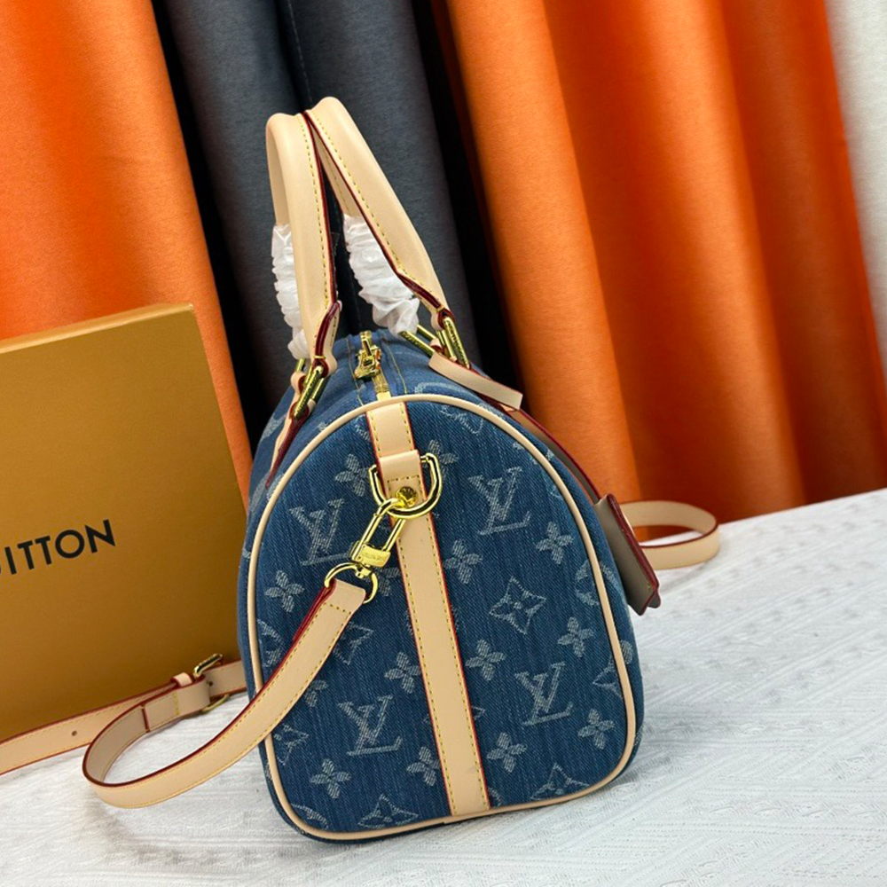 Louis Vuitton Speedy Bandoulière 25 Denim Handbag Crossbody Bag