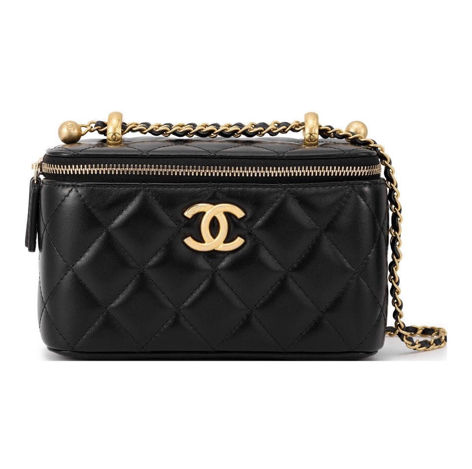 Chanel Double Golden-Ball Makeup Box Black