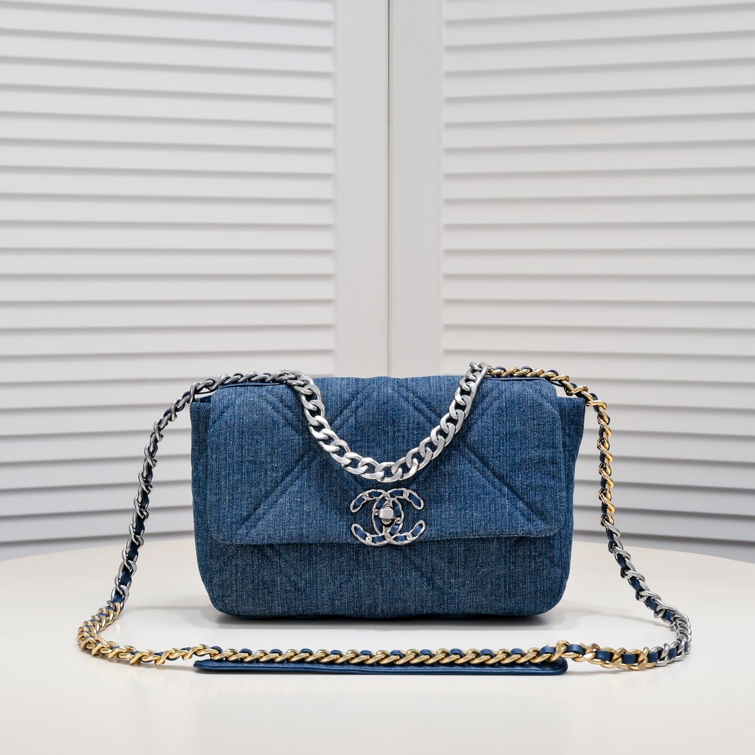 Chanel 19Bag Denim Canvas Handle Crossbody Bag
