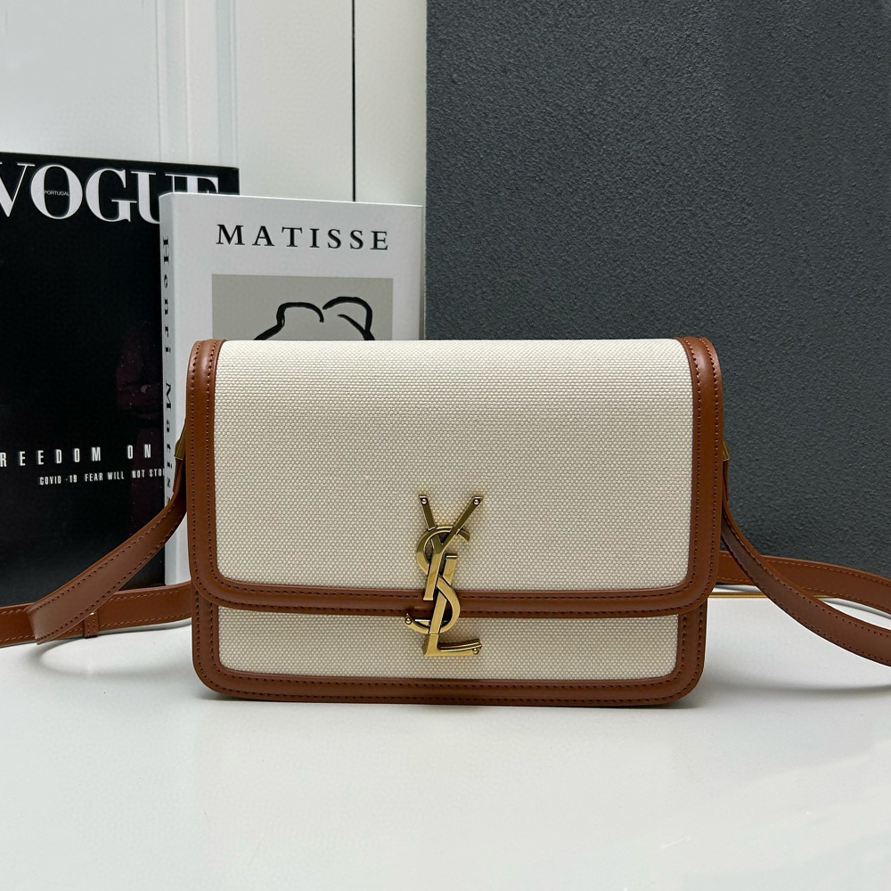 Saint Laurent YSL Solferino Canvas Box Bag