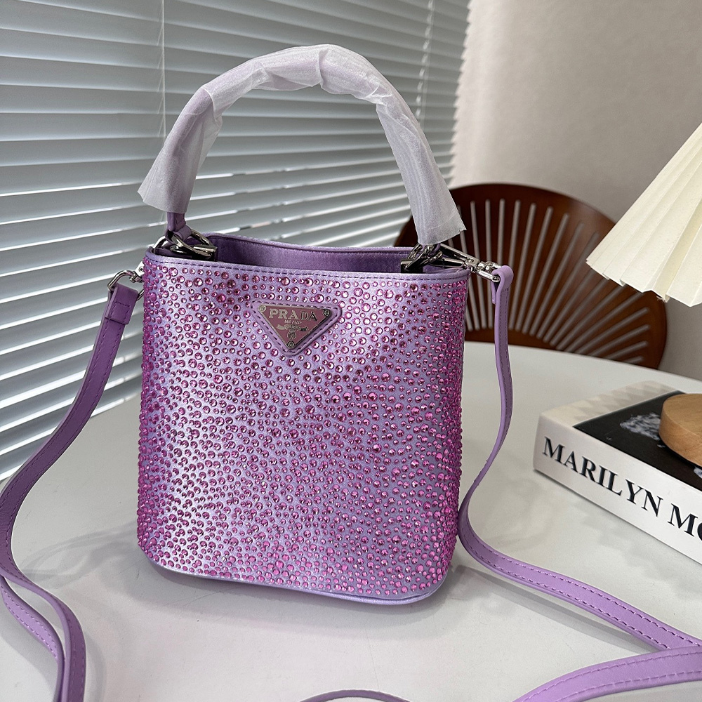 Prada Panier Crystal Tote Shoulder Messenger Bag