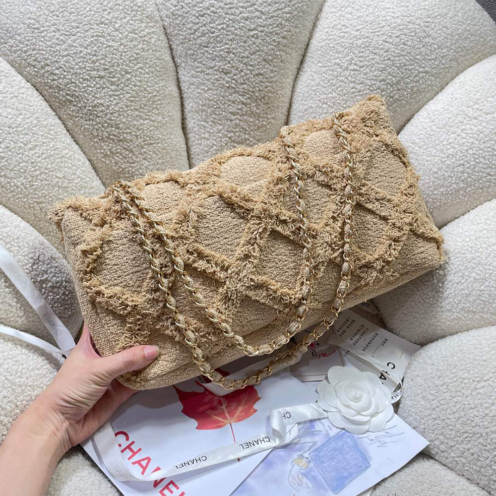 Chanel Large Crochet Flap Shoulder Bag