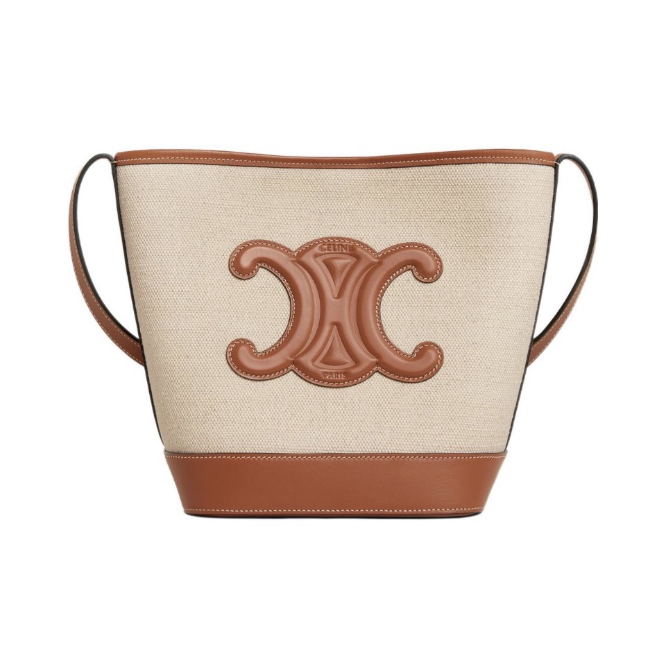 Celine Cuir Triomphe Canvas&Cowhid Bucket Bag