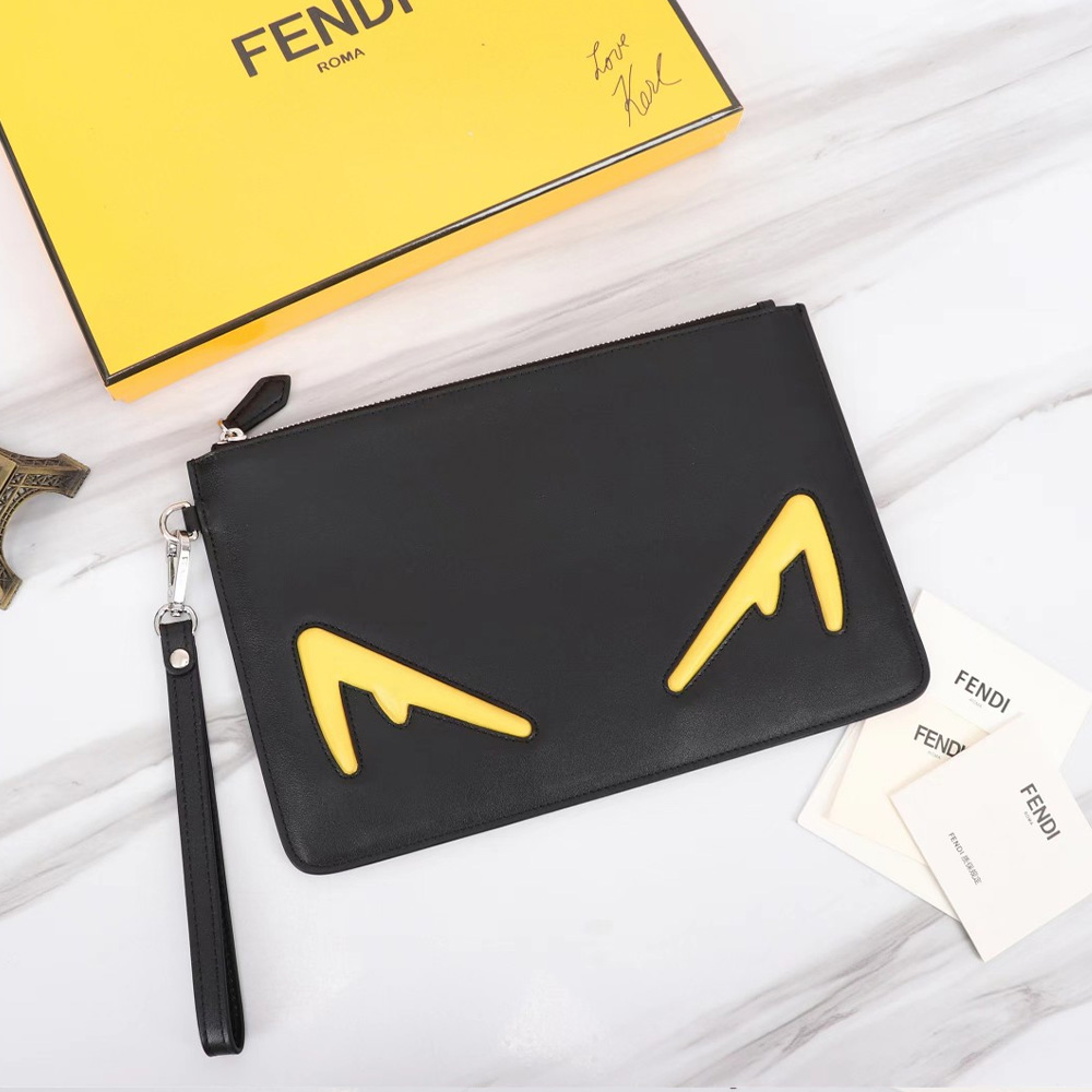 FENDI Printed Canvas Clutch