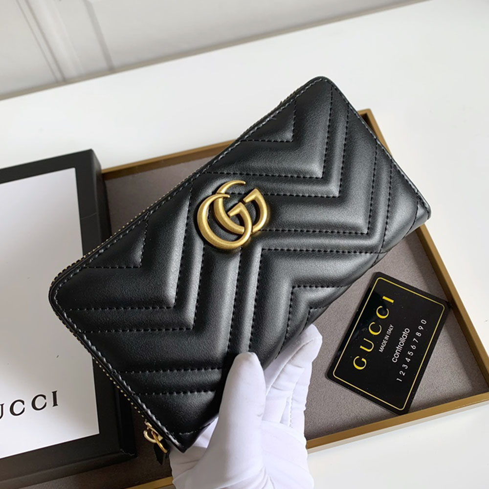 Gucci Unisex GG Long Zipper Wallet 443123