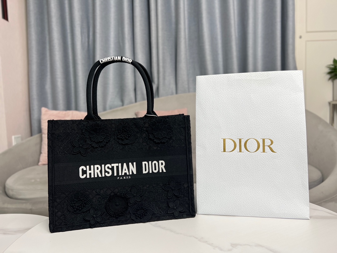 Dior Book Tote Medium D-Lace Macrame M1296ZEAX_M911