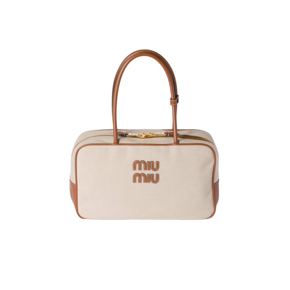 Miu Miu Beau Canvas & Leather Bag