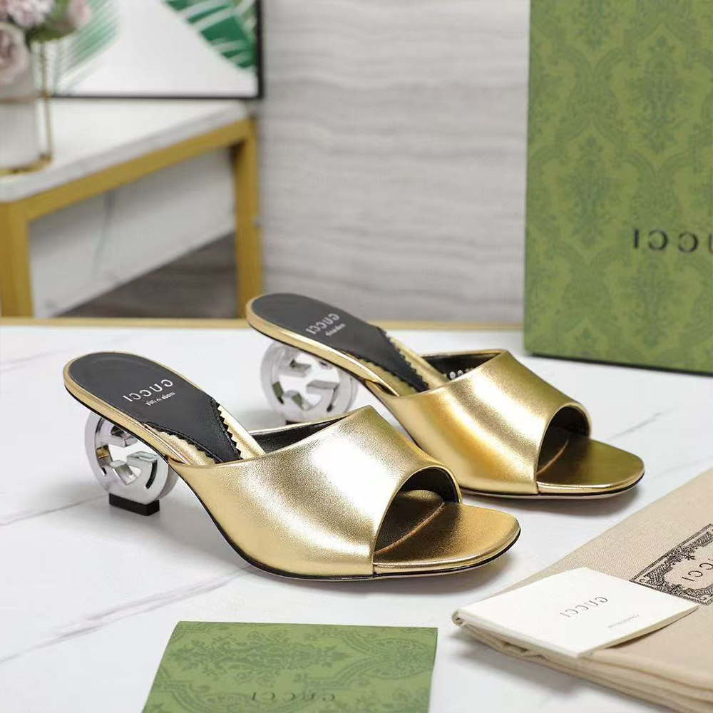 Gucci Interlocking High Heel Slippers