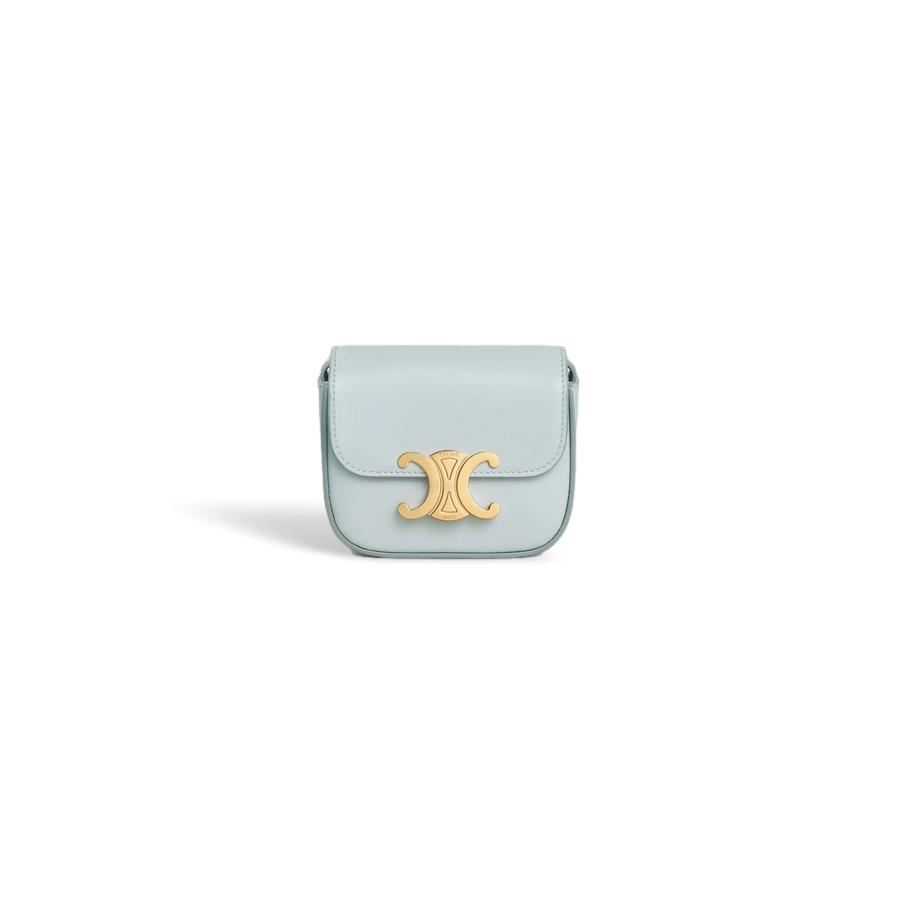 CELINE MINI TRIOMPHE IN SHINY CALFSKIN Blue