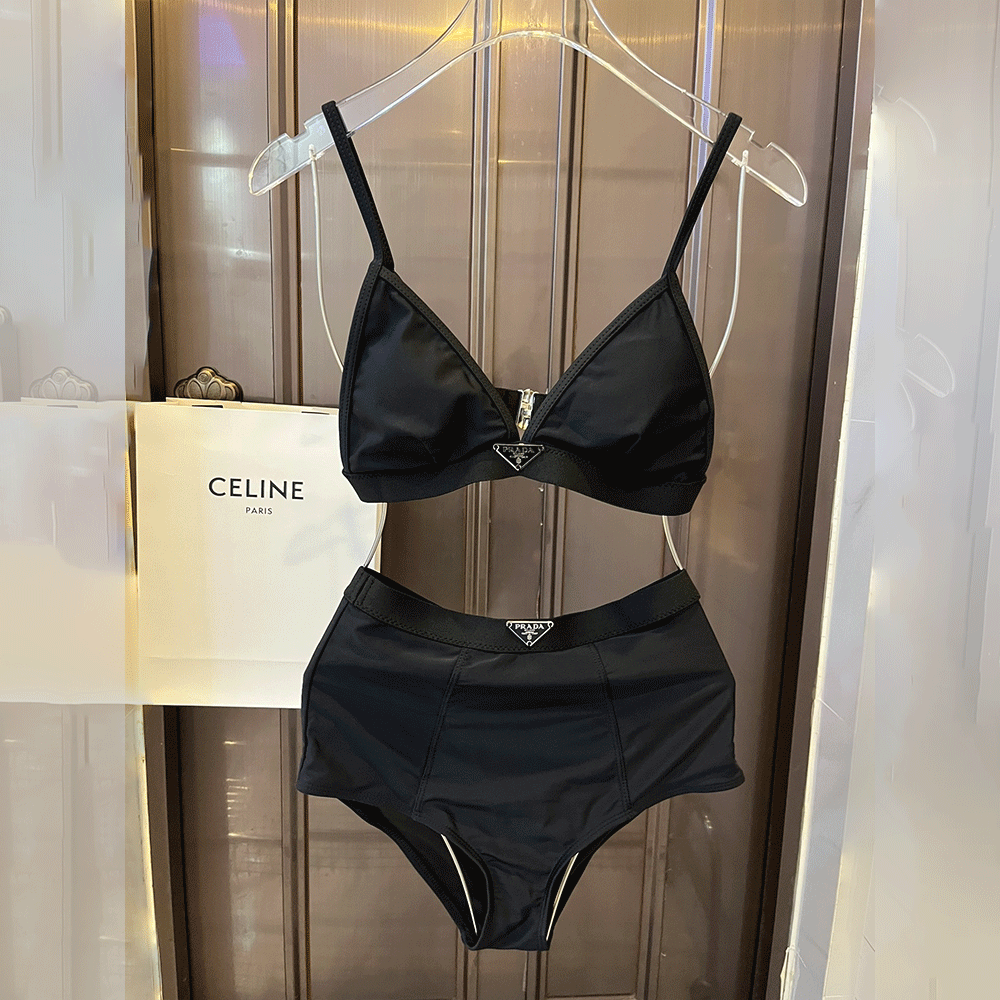 Prada Logo Two-piece Swimsuit Swimwear