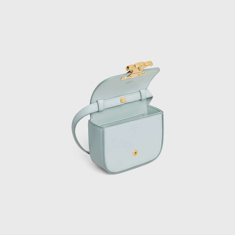 CELINE MINI TRIOMPHE IN SHINY CALFSKIN Blue