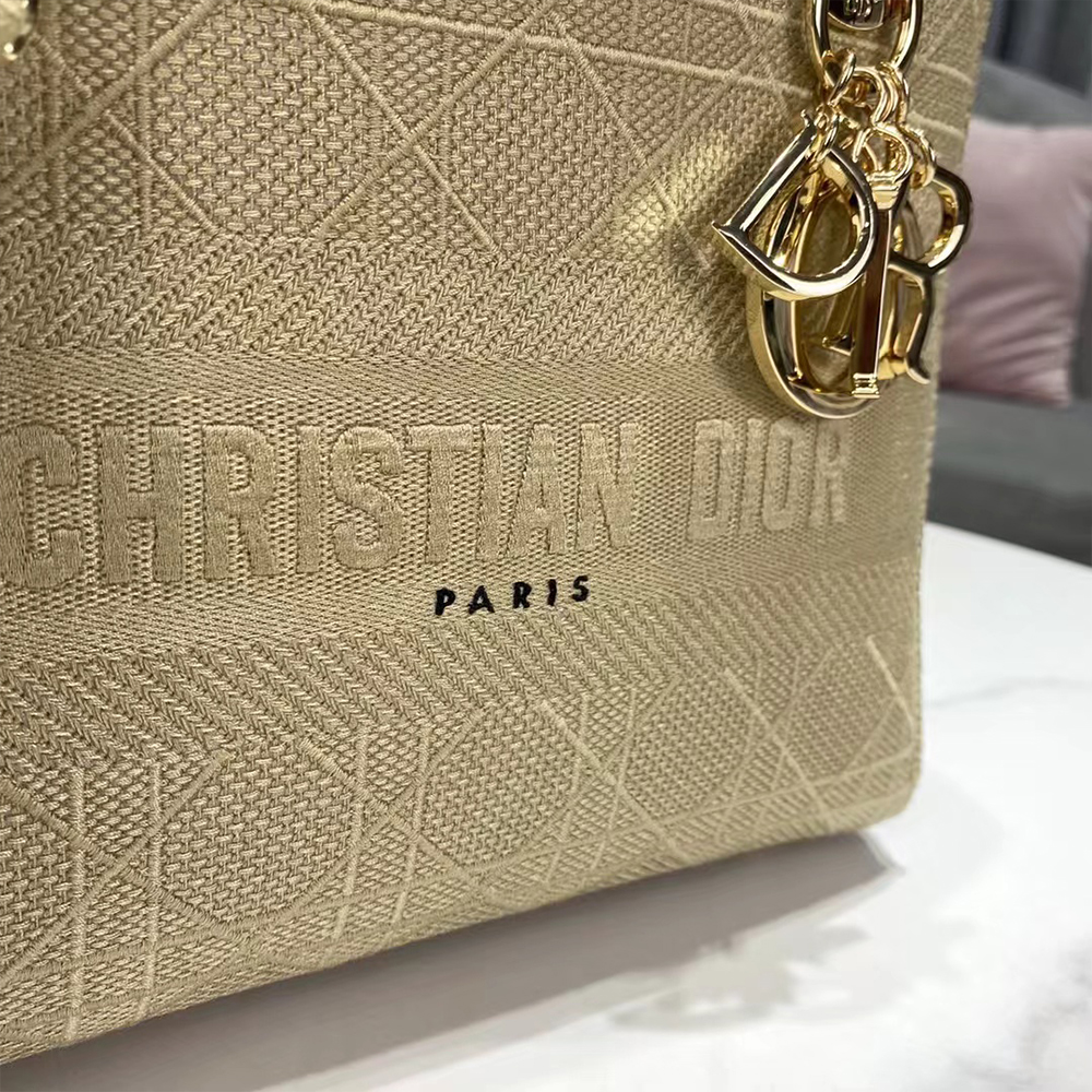 Dior Medium LADY Bag Cannage Embroidery