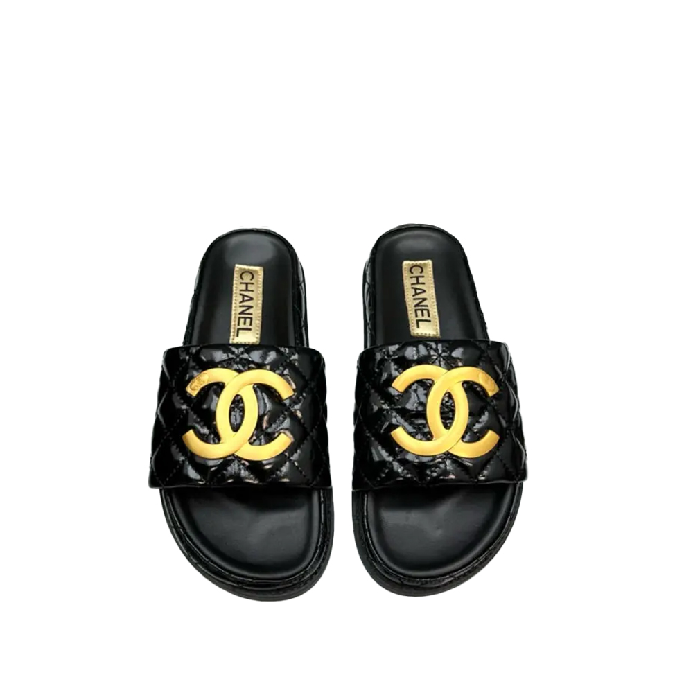 Chanel Gold Label Flat Bottom Fashion Sandals Slide