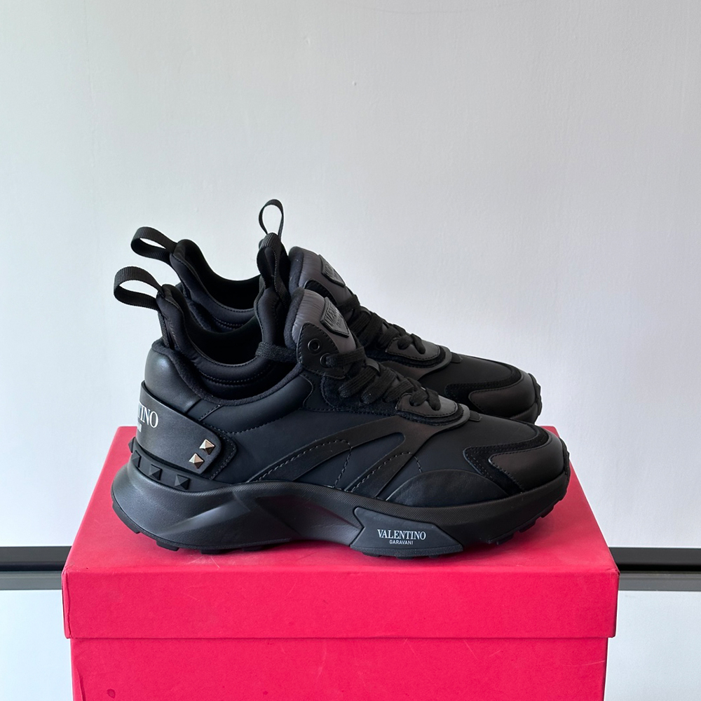 Valentino Garavani Leather Lace-Up Sneakers