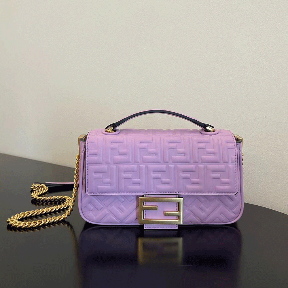 Fendi Mid-length Baguette ChainFF Theme Pattern Bag