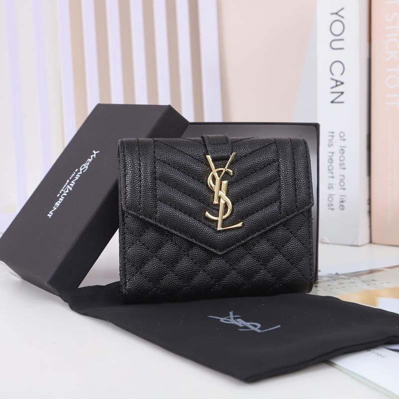 Saint Laurent YSL Grained Leather Wallet