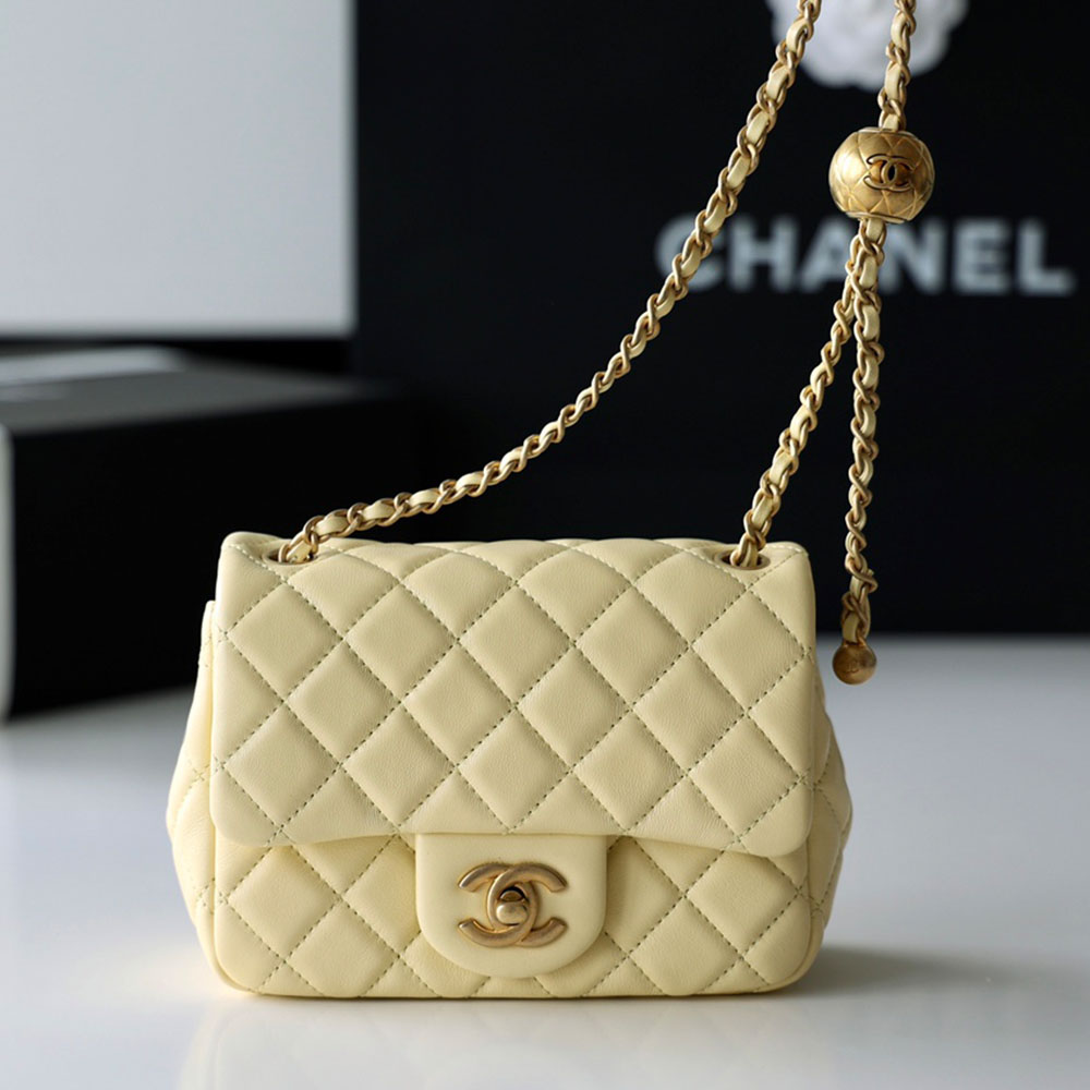 Chanel CF Calfskin Golden Ball 17CM