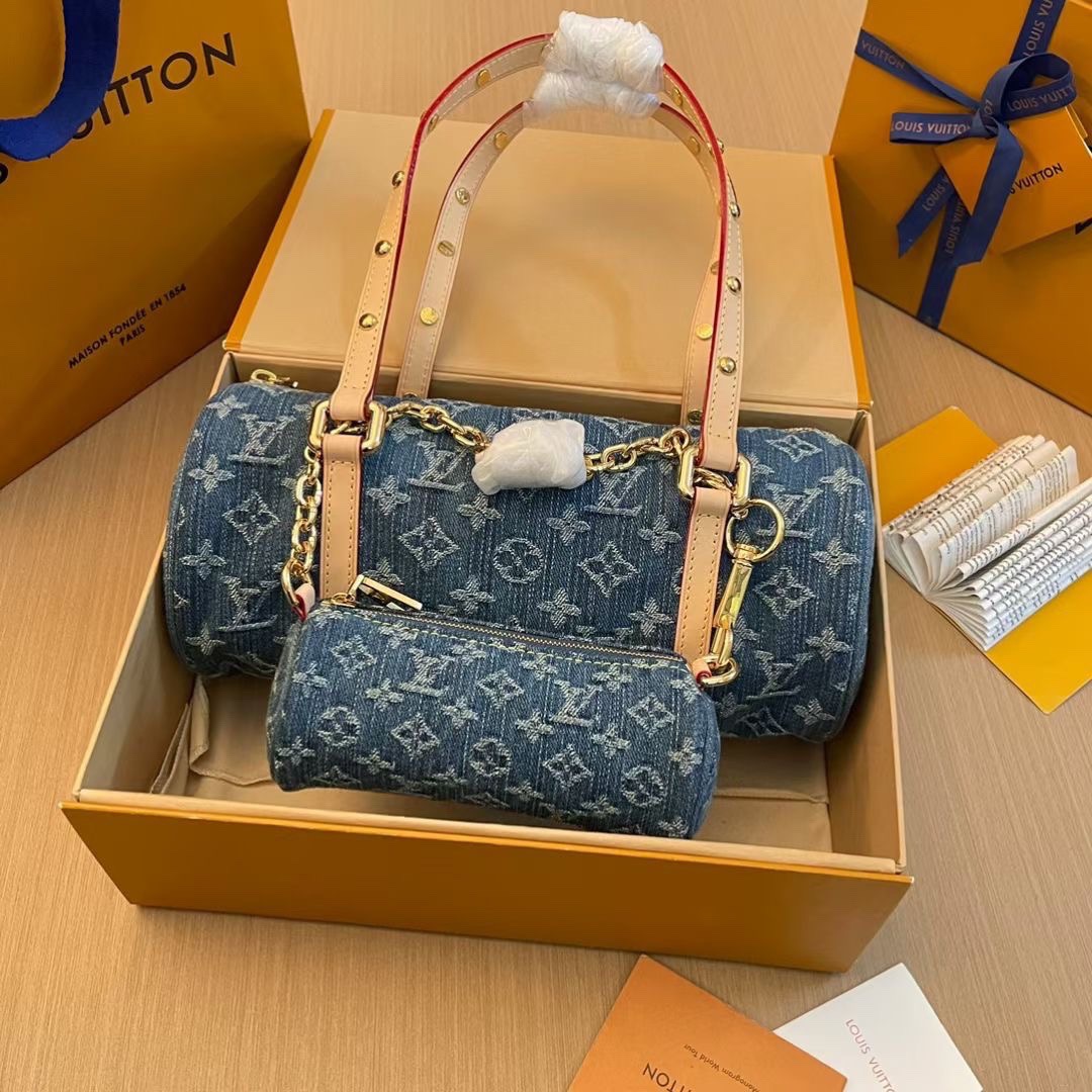 Louis Vuitton LV PAPILLON Denim Handbag