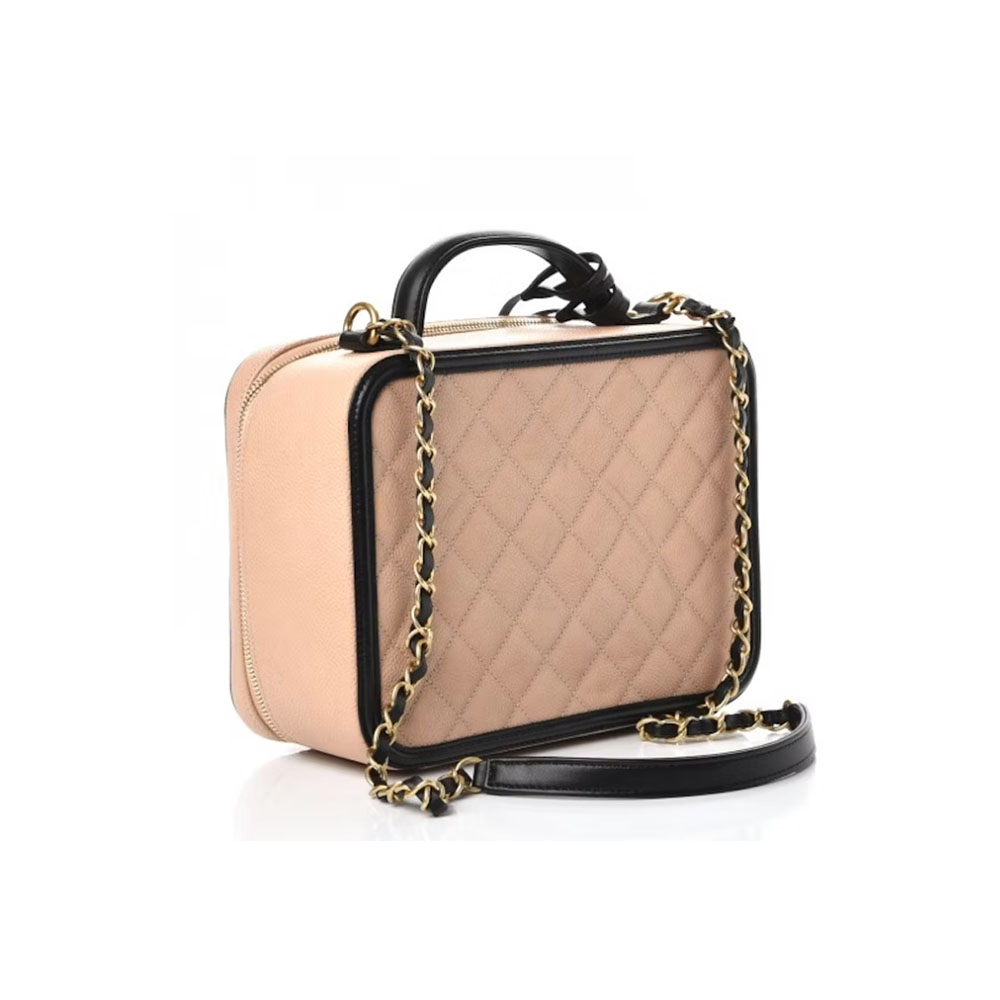 Chanel Vanity Case Quilted Caviar
