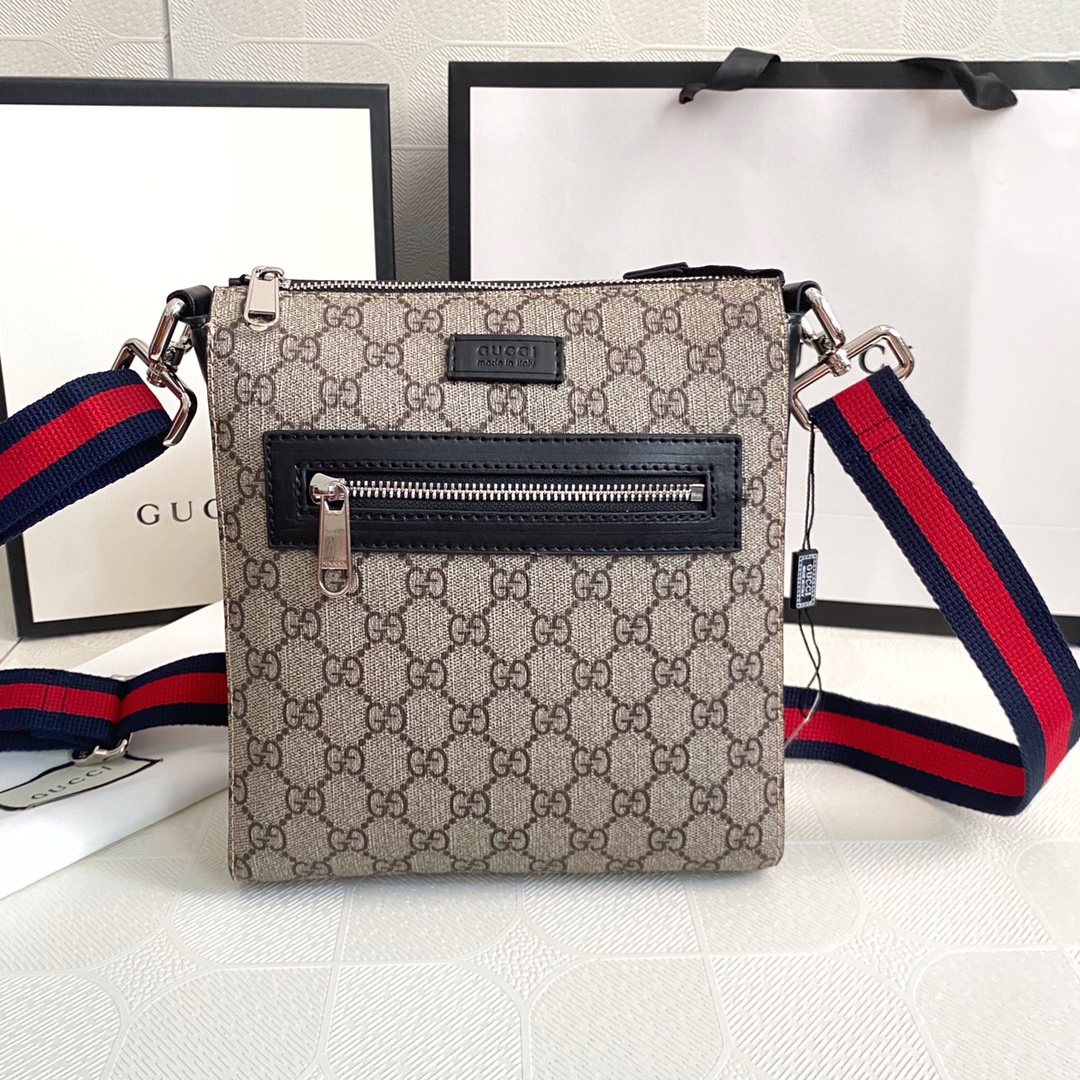 GUCCI Classic Canvas&Leather Crossbody Bag