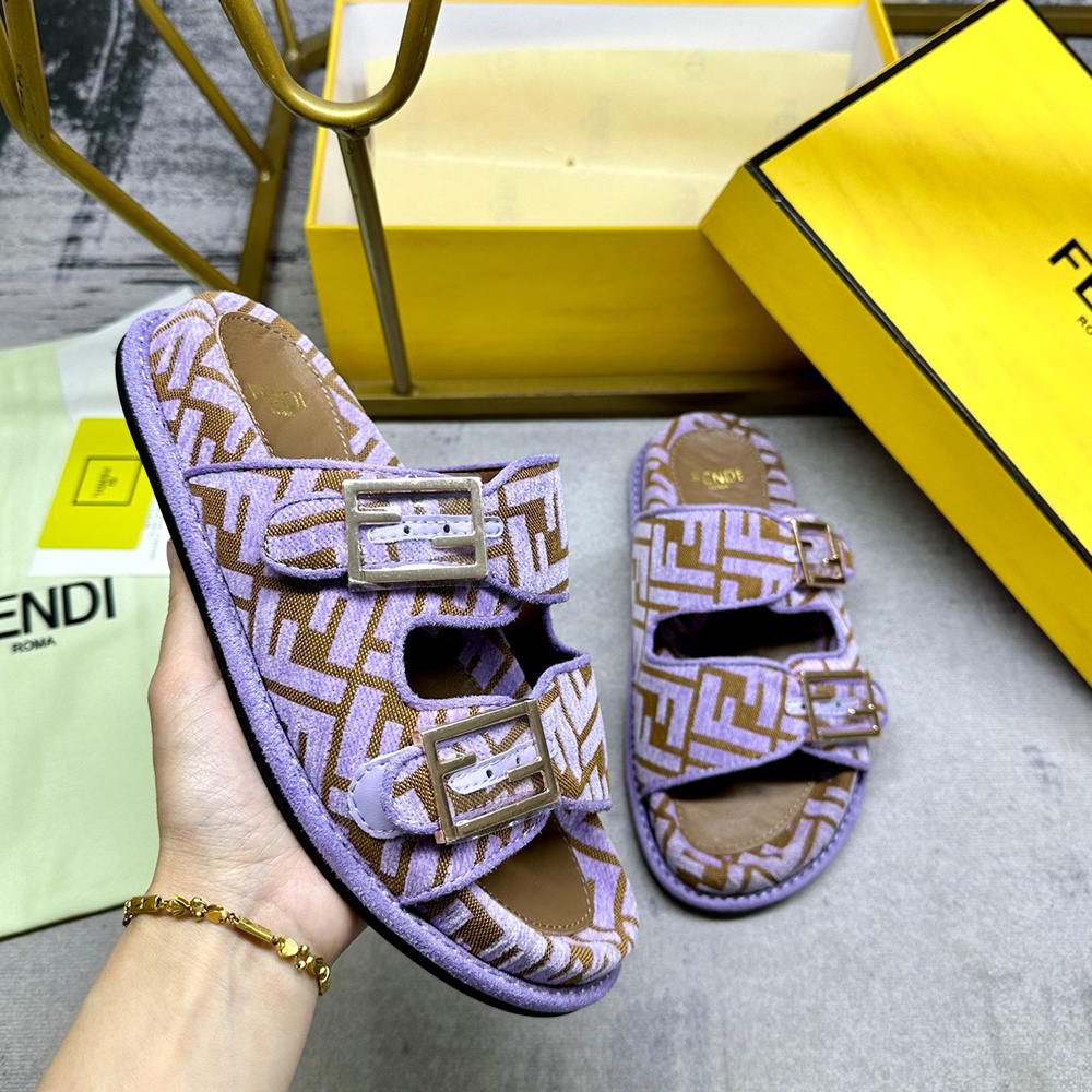 Fendi Feel cotton fibre slides