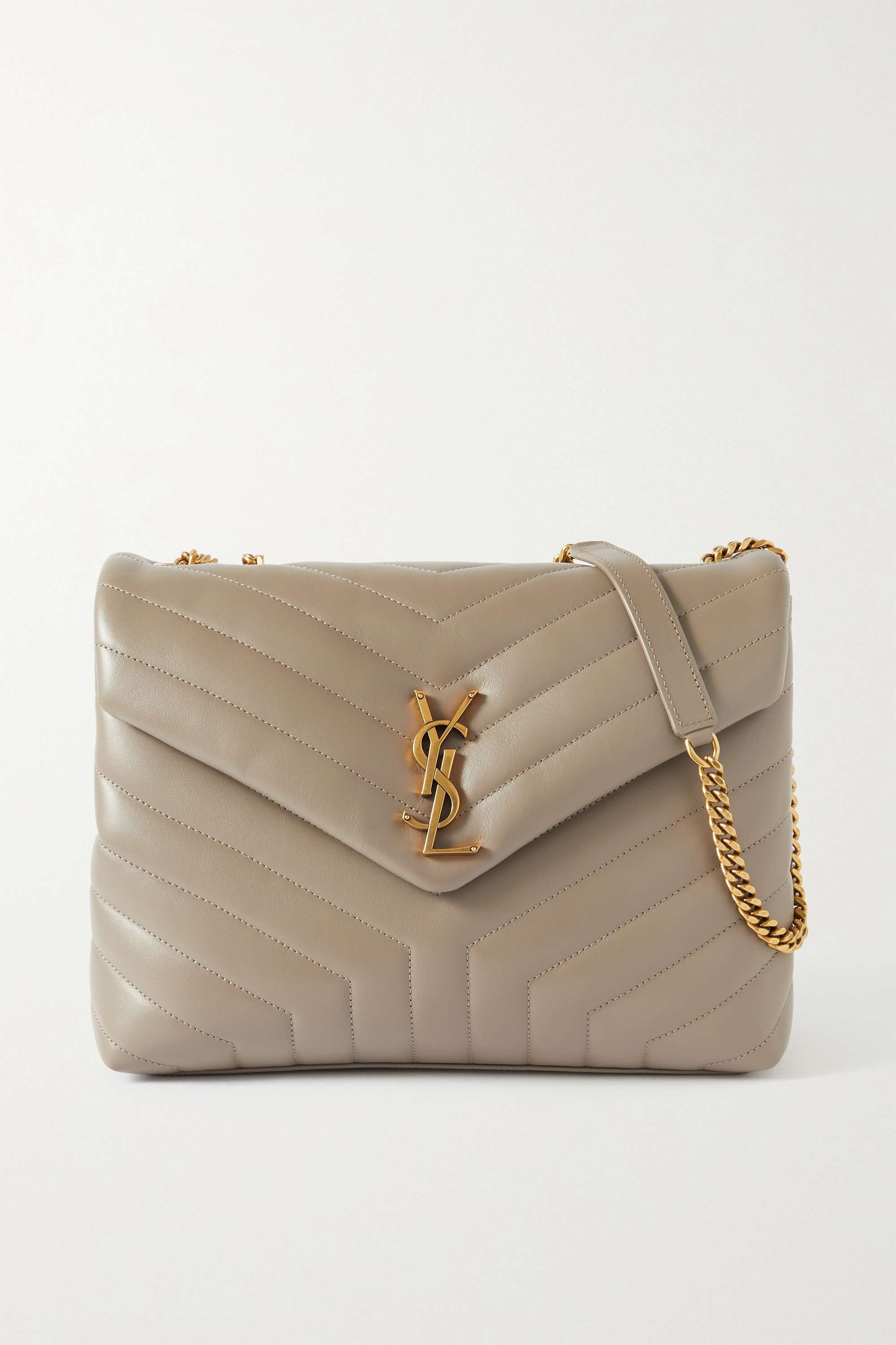 Saint Laurent Loulou medium quilted leather shoulder bag brown