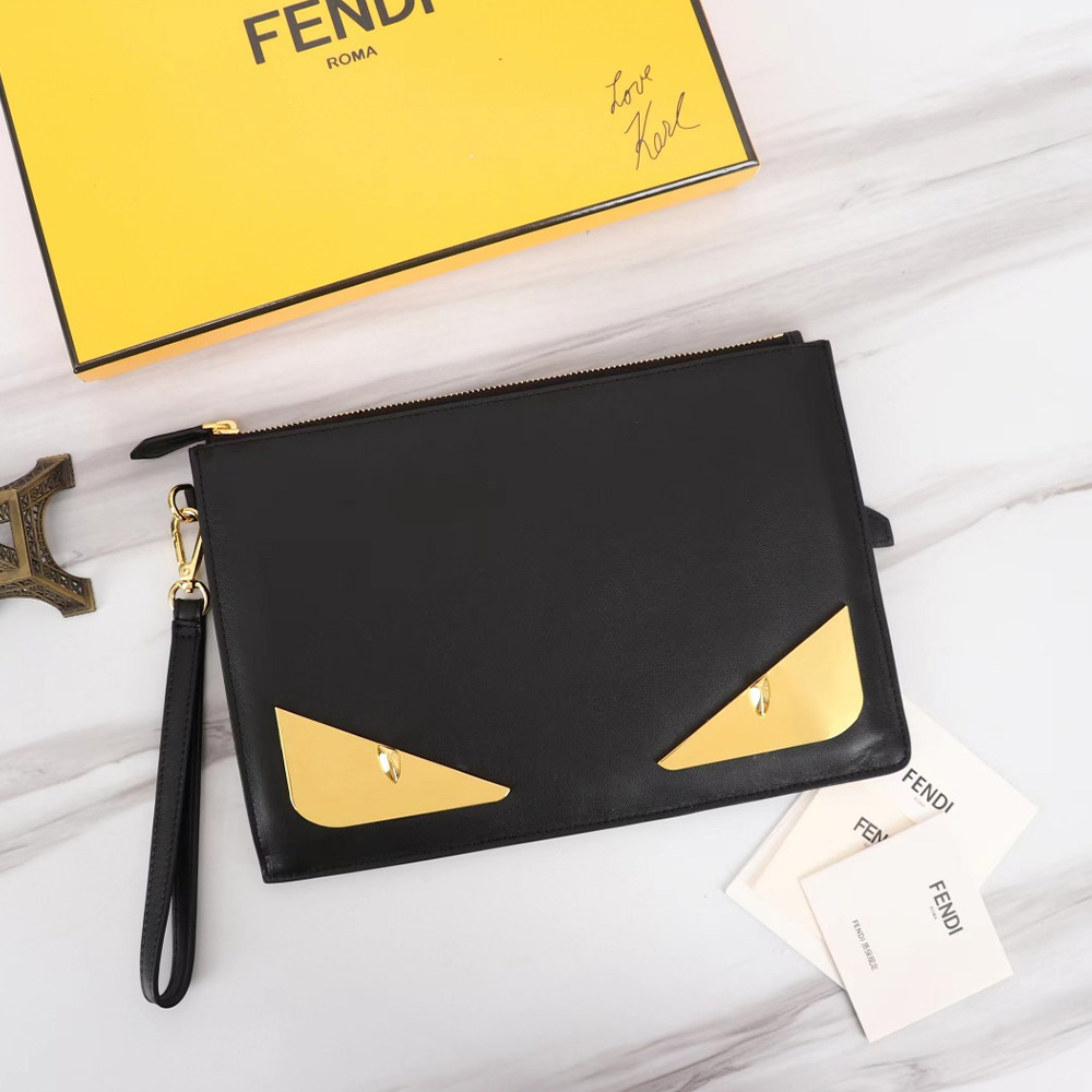 FENDI Printed Canvas Clutch
