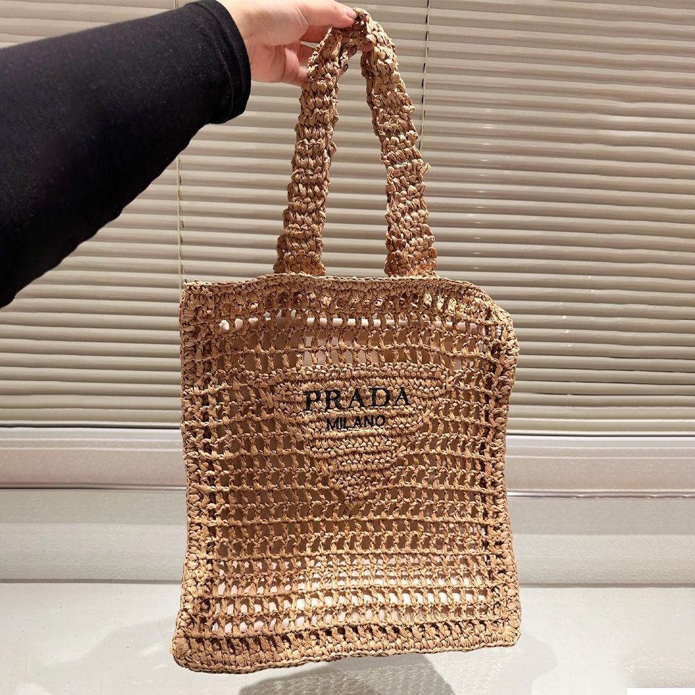 Prada Grass Woven Shoulder Bag Handbag